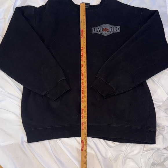 Harley-Davidson Black Crewneck Sweatshirt with Retro Chest Logo - Picture 4 of 8